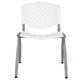 White |#| 880 lb. Capacity White Perforated Back Plastic Stack Chair with Gray Frame