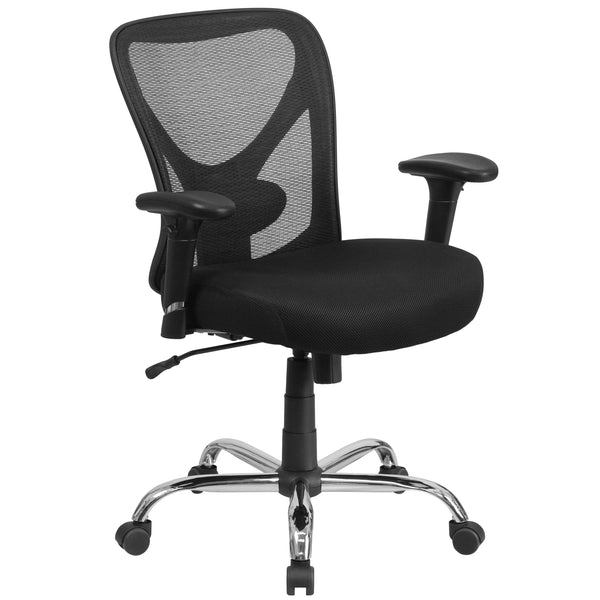 Big & Tall 400 lb. Rated Black Mesh Swivel Ergonomic Task Office Chair