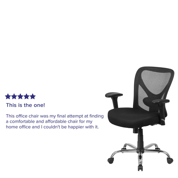 Big & Tall 400 lb. Rated Black Mesh Swivel Ergonomic Task Office Chair