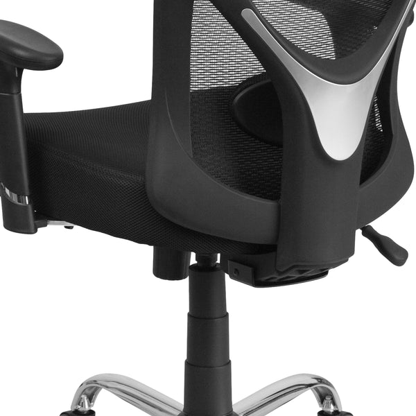 Big & Tall 400 lb. Rated Black Mesh Swivel Ergonomic Task Office Chair