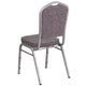 Herringbone Fabric/Silver Frame |#| Crown Back Stacking Banquet Chair in Herringbone Fabric - Silver Frame