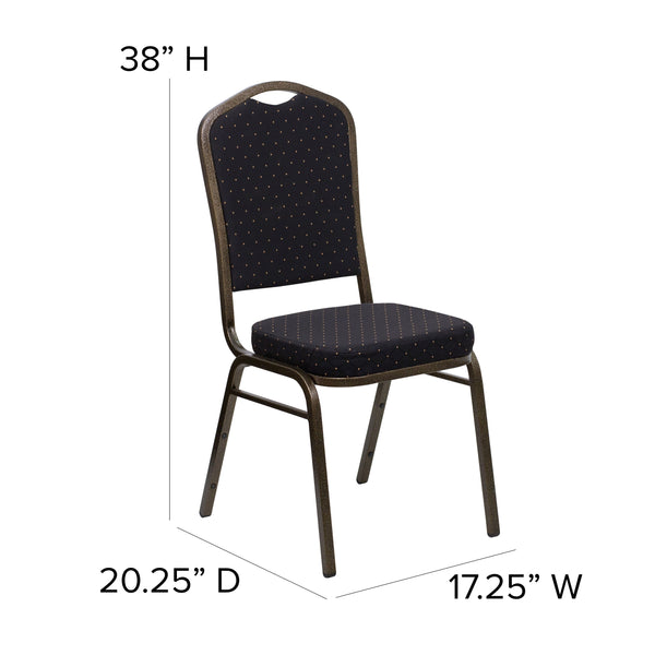 Black Fabric/Silver Frame |#| Crown Back Stacking Banquet Chair in Black Fabric - Silver Frame