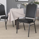 Black Vinyl/Silver Vein Frame |#| Crown Back Stacking Banquet Chair in Black Vinyl - Silver Vein Frame