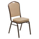 Tan Vinyl/Copper Vein Frame |#| Crown Back Stacking Banquet Chair in Tan Vinyl - Copper Vein Frame