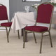 Black Vinyl/Gold Vein Frame |#| Crown Back Stacking Banquet Chair in Black Vinyl - Gold Vein Frame