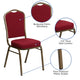 Black Vinyl/Gold Vein Frame |#| Crown Back Stacking Banquet Chair in Black Vinyl - Gold Vein Frame