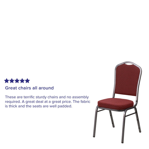 Navy Blue Patterned Fabric/Gold Vein Frame |#| Crown Back Stacking Banquet Chair in Navy Blue Patterned Fabric-Gold Vein Frame