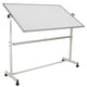 64.25"W x 64.75"H |#| 64.25"W x 64.75"H Double-Sided Mobile White Board with Shelf - Flip Over Board