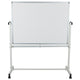 53"W x 62.5"H |#| 53"W x 62.5"H Double-Sided Mobile White Board with Shelf - Flip Over Board