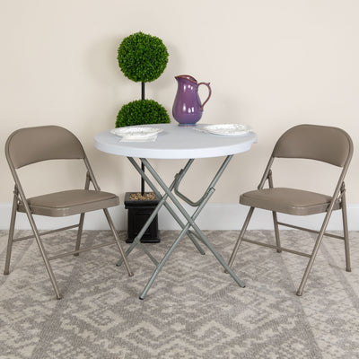 HERCULES Series Double Braced Vinyl Folding Chair - View 2