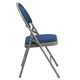 Navy Fabric/Gray Frame |#| Ultra-Premium Triple Braced Navy Fabric Folding Chair with Easy-Carry Handle