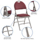 Burgundy Fabric/Gray Frame |#| Ultra-Premium Triple Braced Burgundy Fabric Folding Chair with Easy-Carry Handle