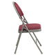 Burgundy Fabric/Gray Frame |#| Ultra-Premium Triple Braced Burgundy Fabric Folding Chair with Easy-Carry Handle