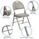 Gray Vinyl/Gray Frame |#| Ultra-Premium Triple Braced Gray Vinyl Folding Chair with Easy-Carry Handle