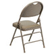 Beige Vinyl/Beige Frame |#| Ultra-Premium Triple Braced Beige Vinyl Folding Chair with Easy-Carry Handle