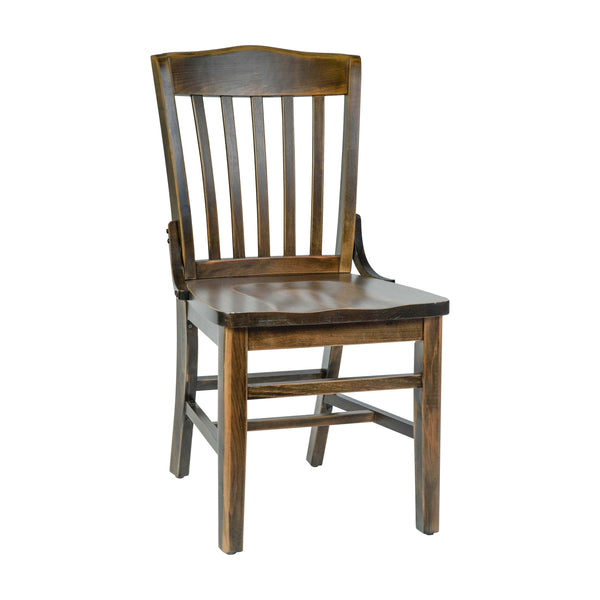 Antique Copper |#| School House Back Antique Copper Wood Restaurant Chair with Footrest