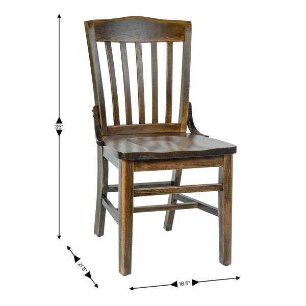Antique Copper |#| School House Back Antique Copper Wood Restaurant Chair with Footrest