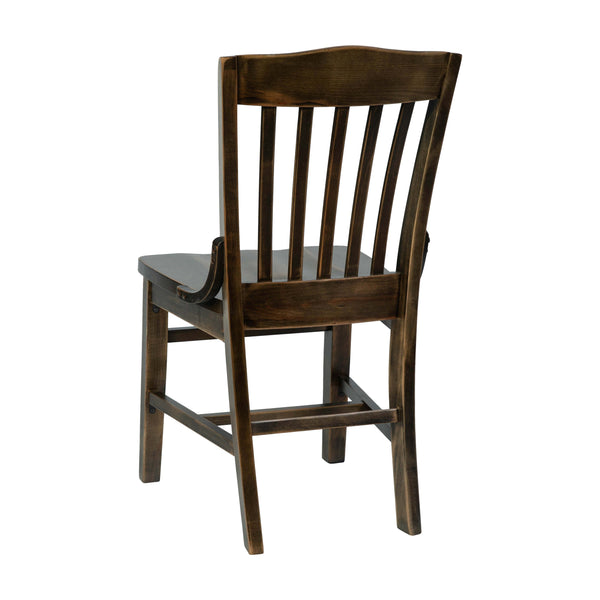 Antique Copper |#| School House Back Antique Copper Wood Restaurant Chair with Footrest