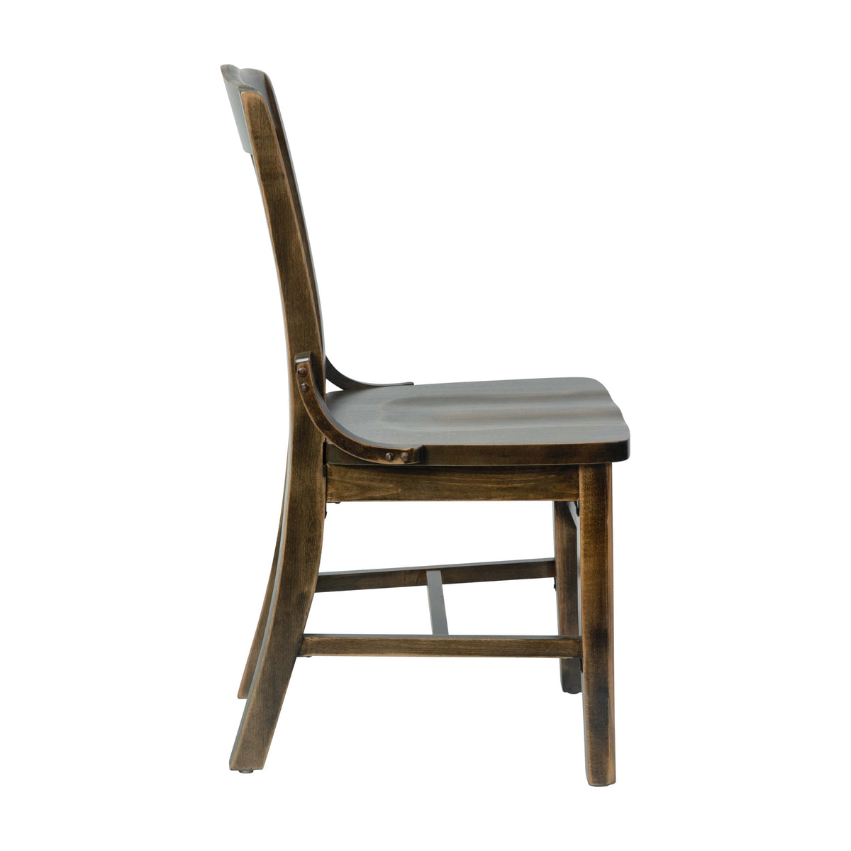Antique Copper |#| School House Back Antique Copper Wood Restaurant Chair with Footrest