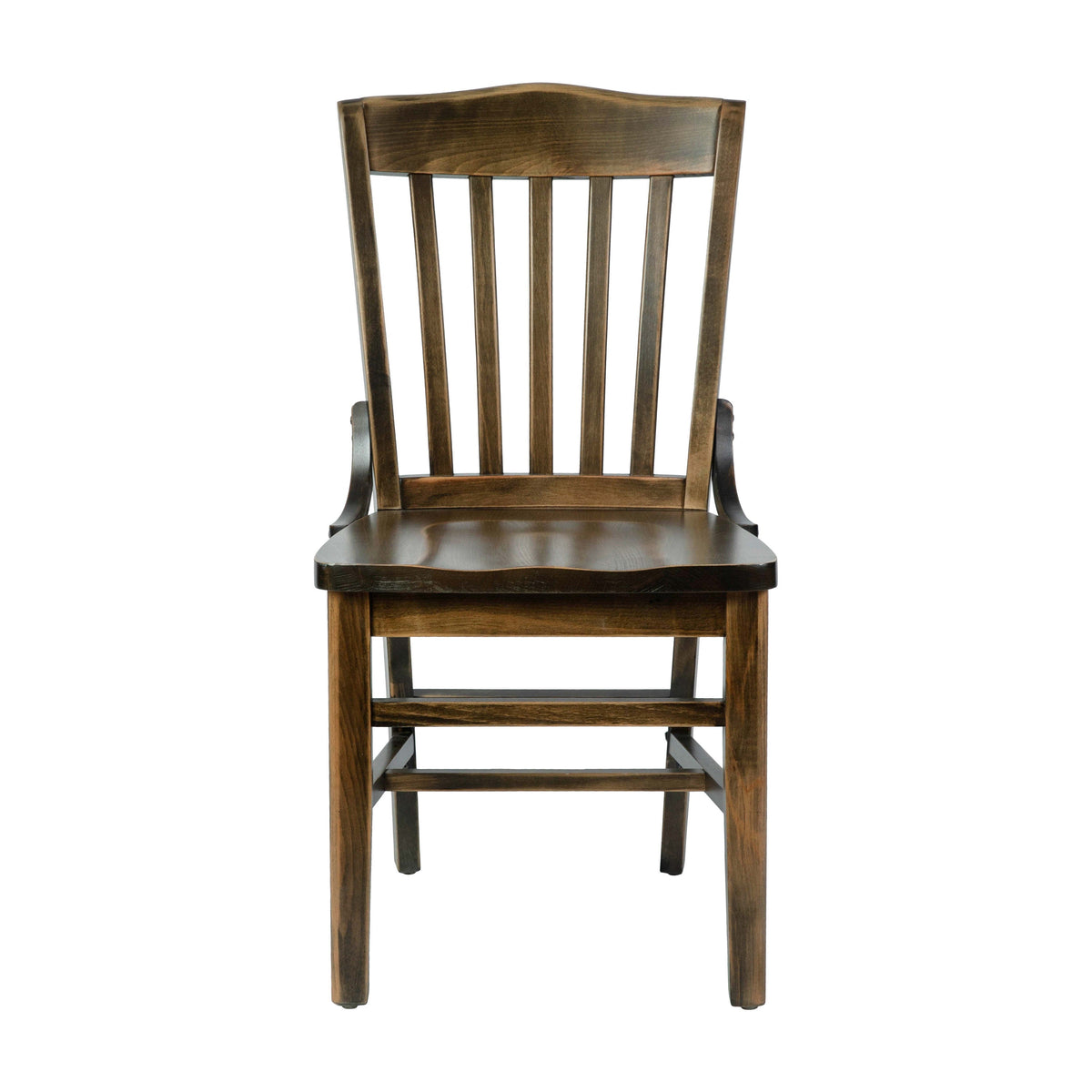 Antique Copper |#| School House Back Antique Copper Wood Restaurant Chair with Footrest