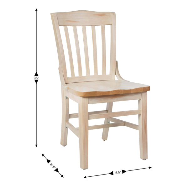 Antique White |#| School House Back Antique White Wood Restaurant Chair with Footrest