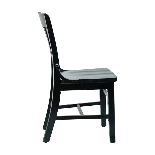 Black |#| School House Back Black Wood Restaurant Chair with Footrest