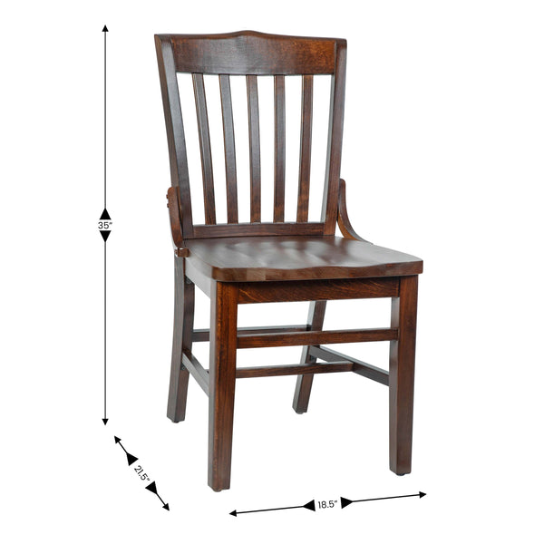 Walnut |#| School House Back Walnut Wood Restaurant Chair with Footrest