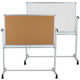 53"W x 59"H |#| 53"W x 59"H Reversible Mobile Cork Bulletin & White Board with Pen Tray