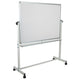 53"W x 62.5"H |#| 53"W x 62.5"H Reversible Mobile Cork Bulletin & White Board with Pen Tray