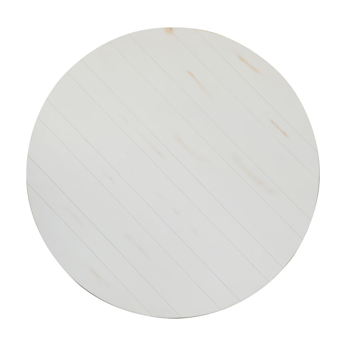 White |#| 60" Round Antique Rustic Solid Pine Farmhouse Folding Table in White