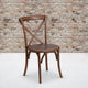 Pecan |#| Stackable Pecan Wood Cross Back Chair - Dining Room Seating