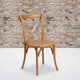 Oak |#| Stackable Oak Wood Cross Back Chair - Dining Room Seating