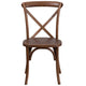 Pecan |#| Stackable Pecan Wood Cross Back Chair - Dining Room Seating