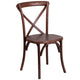 Mahogany |#| Stackable Mahogany Wood Cross Back Chair - Dining Room Seating