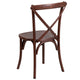 Mahogany |#| Stackable Mahogany Wood Cross Back Chair - Dining Room Seating