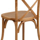 Oak |#| Stackable Oak Wood Cross Back Chair - Dining Room Seating