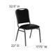 Angled Back Stacking Banquet Chair in Black Vinyl with Silver Vein Frame