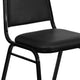 Black Vinyl/Black Frame |#| Trapezoidal Back Stacking Banquet Chair in Black Vinyl with 1.5inch Thick Seat