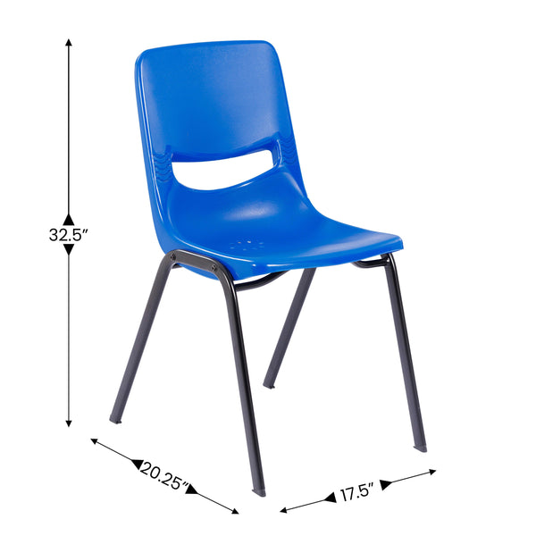 Gray Top/Navy Chair |#| Gray/Black Student Desk with Open Front Metal Book Box & Navy Flex Comfort Chair