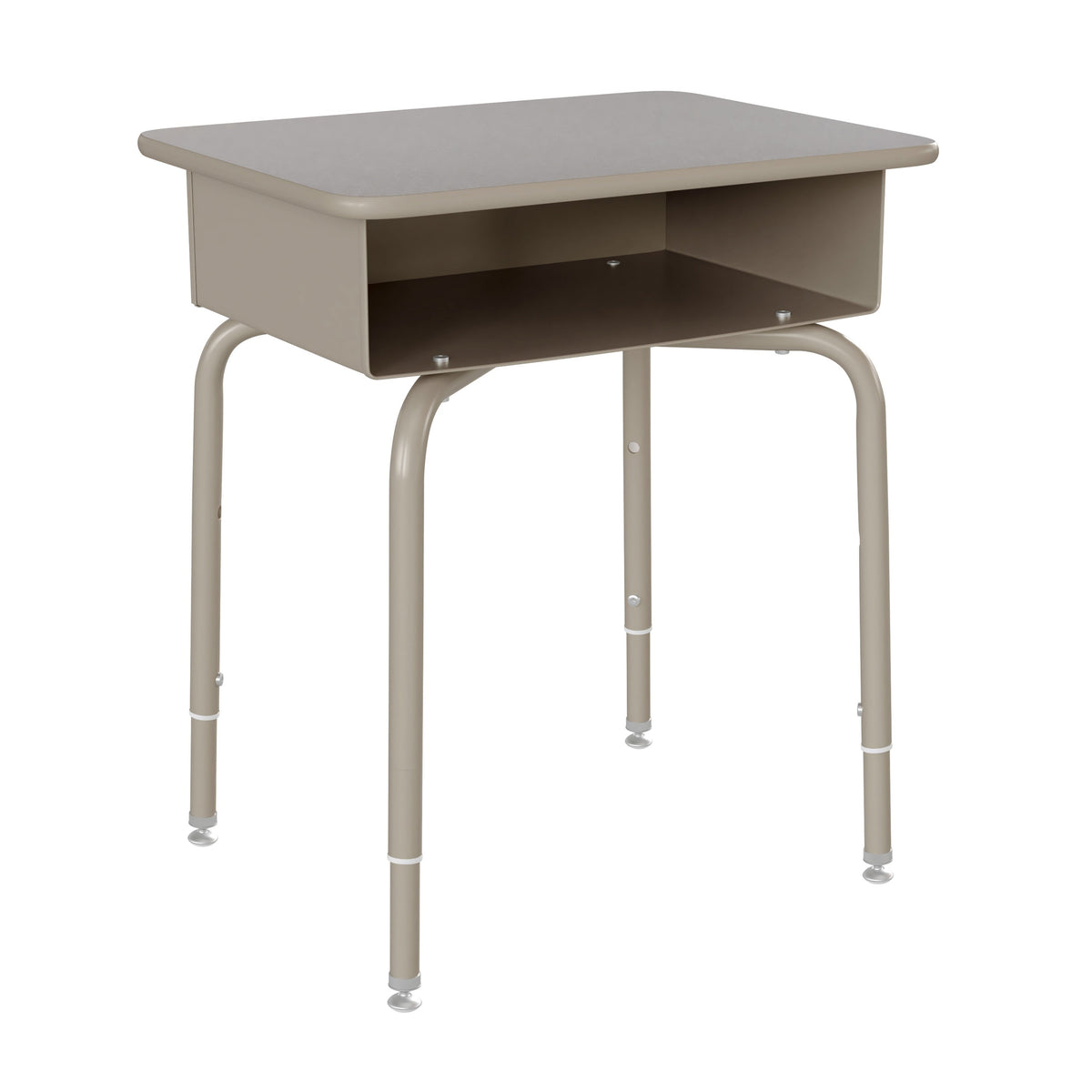 Gray Granite Top/Navy Chair |#| Gy Grnte/Sv Student Desk with Open Front Metal Book Box & Nvy Flex Comfort Chair
