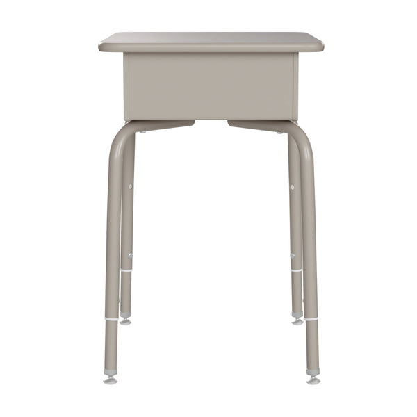 Gray Granite Top/Black Chair |#| Gr Grnte/Svr Student Desk with Open Front Metal Book Box & Bk Flex Comfort Chair