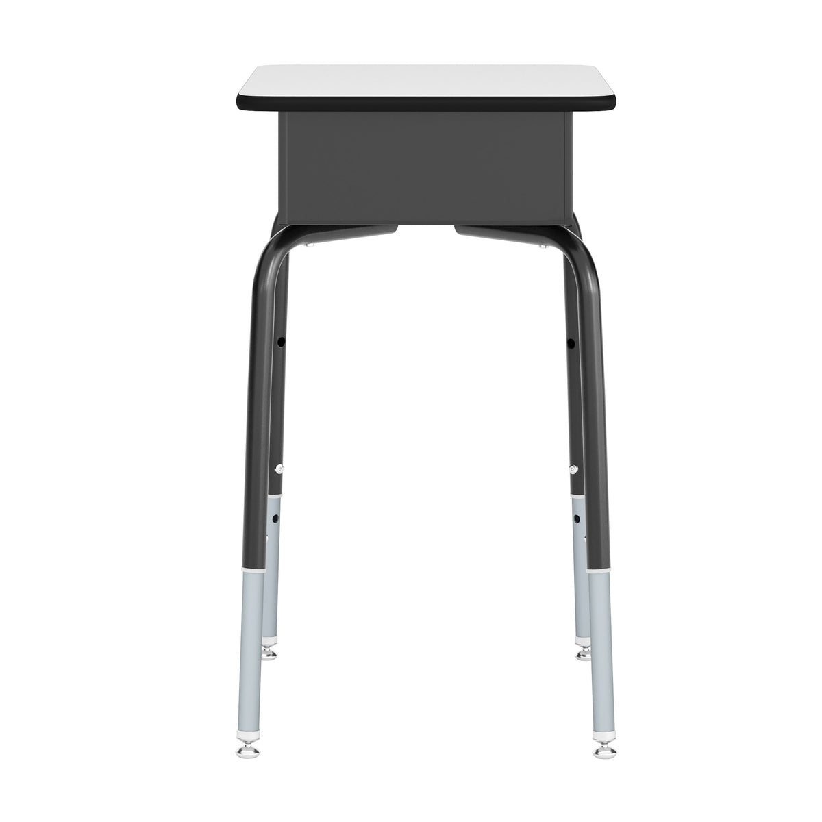 Gray Top/Black Chair |#| Gry/Black Student Desk with Open Front Metal Book Box & Black Flex Comfort Chair