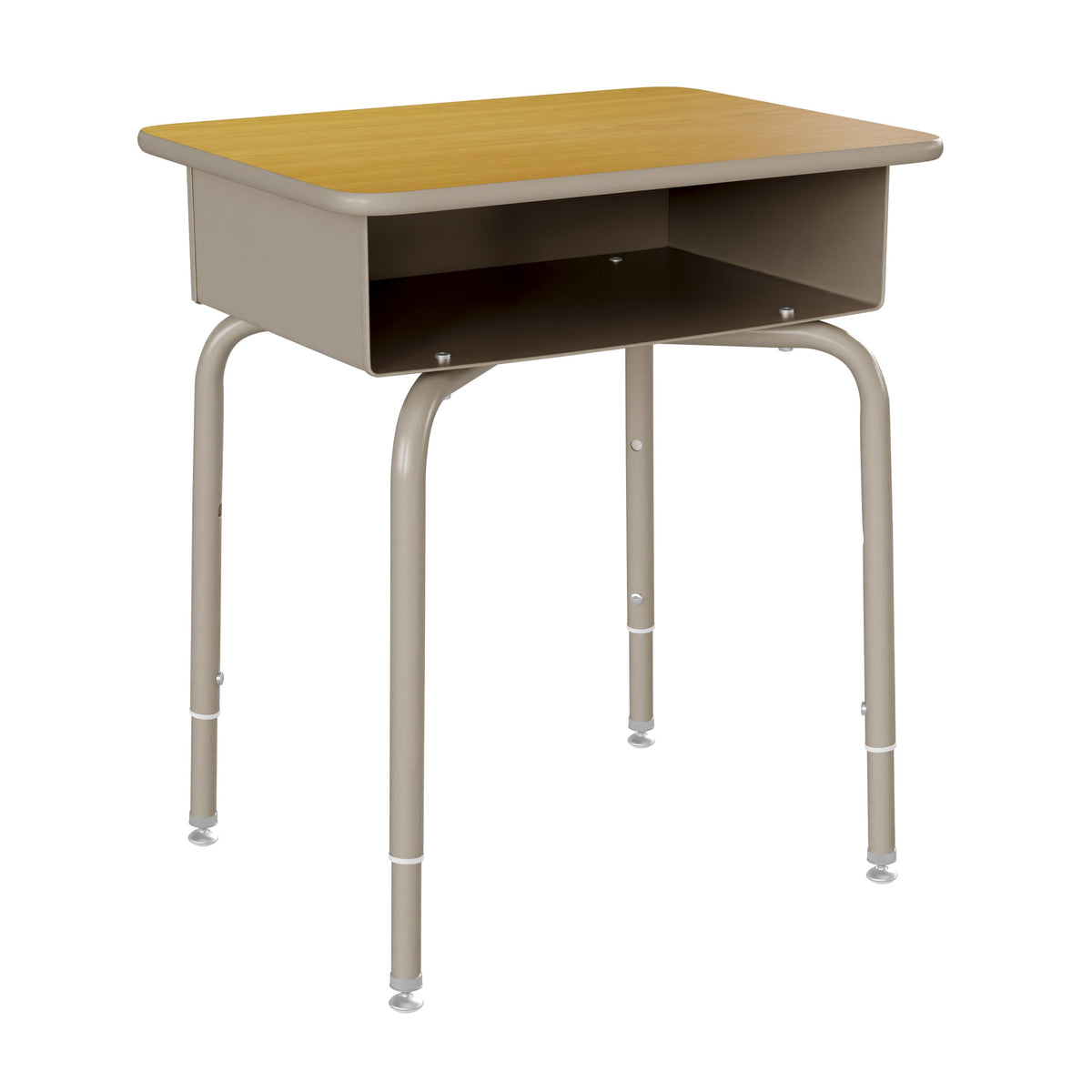 Maple Top/Navy Chair |#| Maple/Slvr Student Desk with Open Front Metal Book Box & Navy Flex Comfort Chair