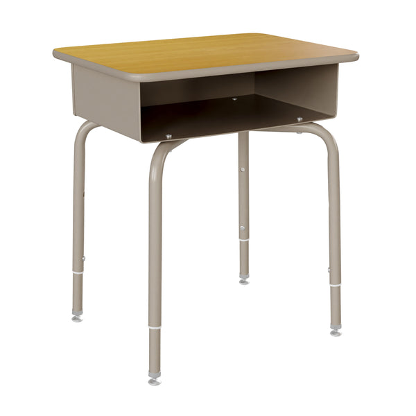 Maple Top/Navy Chair |#| Maple/Slvr Student Desk with Open Front Metal Book Box & Navy Flex Comfort Chair
