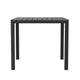 Black Top/Black Frame |#| Indoor/Outdoor Commercial Steel Patio Table with Poly Resin Slatted Top - Black