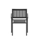 Black/Black |#| Indoor/Outdoor Black Patio Club Chair with Poly Resin Back and Seat Slats-2 Pack