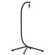Commercial All-Weather Black Steel Hanging Chair C Stand with Included Hardware