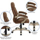 Brown Microfiber |#| High Back Brown Microfiber Executive Swivel Ergonomic Office Chair with Arms