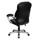 Black LeatherSoft |#| High Back Black LeatherSoft Swivel Ergonomic Office Chair with Silver Nylon Base