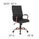 Black LeatherSoft/Rose Gold Frame |#| High Back Black LeatherSoft Executive Swivel Office Chair - Rose Gold Frame/Arms